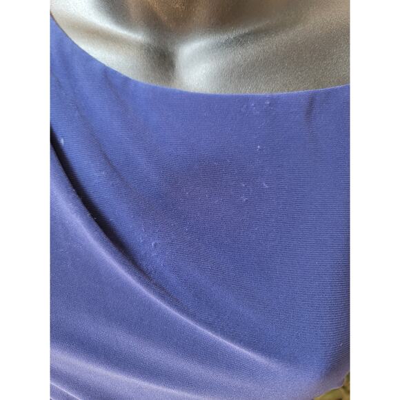 R and M Richards Jumpsuit Women Size 6 Blue One Shoulder Tie Waist Wide Leg - Picture 8 of 16